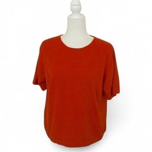 💜 VINTAGE KERRI N KELSEY Orange Acrylic T-Shirt (L)